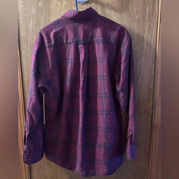 Orvis men's Flannel 💯 percent Cotton red green Plaid. - Picture 5 of 5